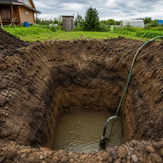 Котлован с грунтовой водой на дне